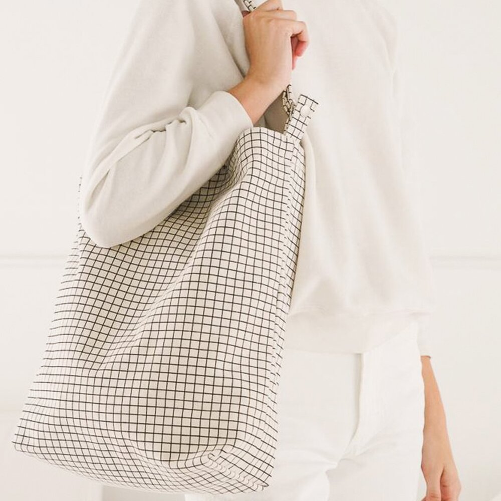 Baggu Vertical Duck bag - Natural Grid Great Condition!